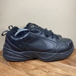 Nike Air Monarch IV Mens Triple Black Size 10.5 Shoes Sneakers 415445-001